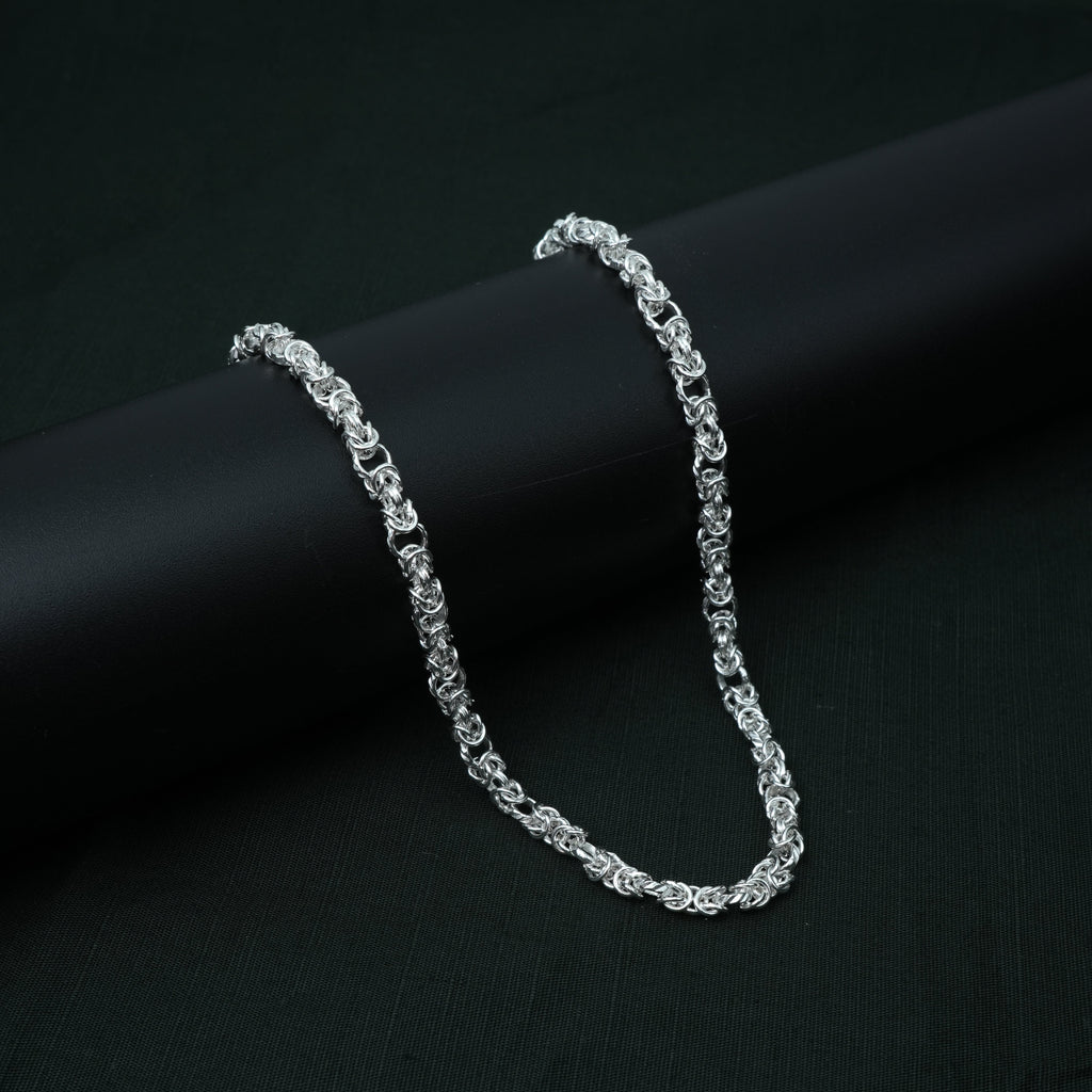 Silver Chain Unique Bud Twist Pattern for Boys