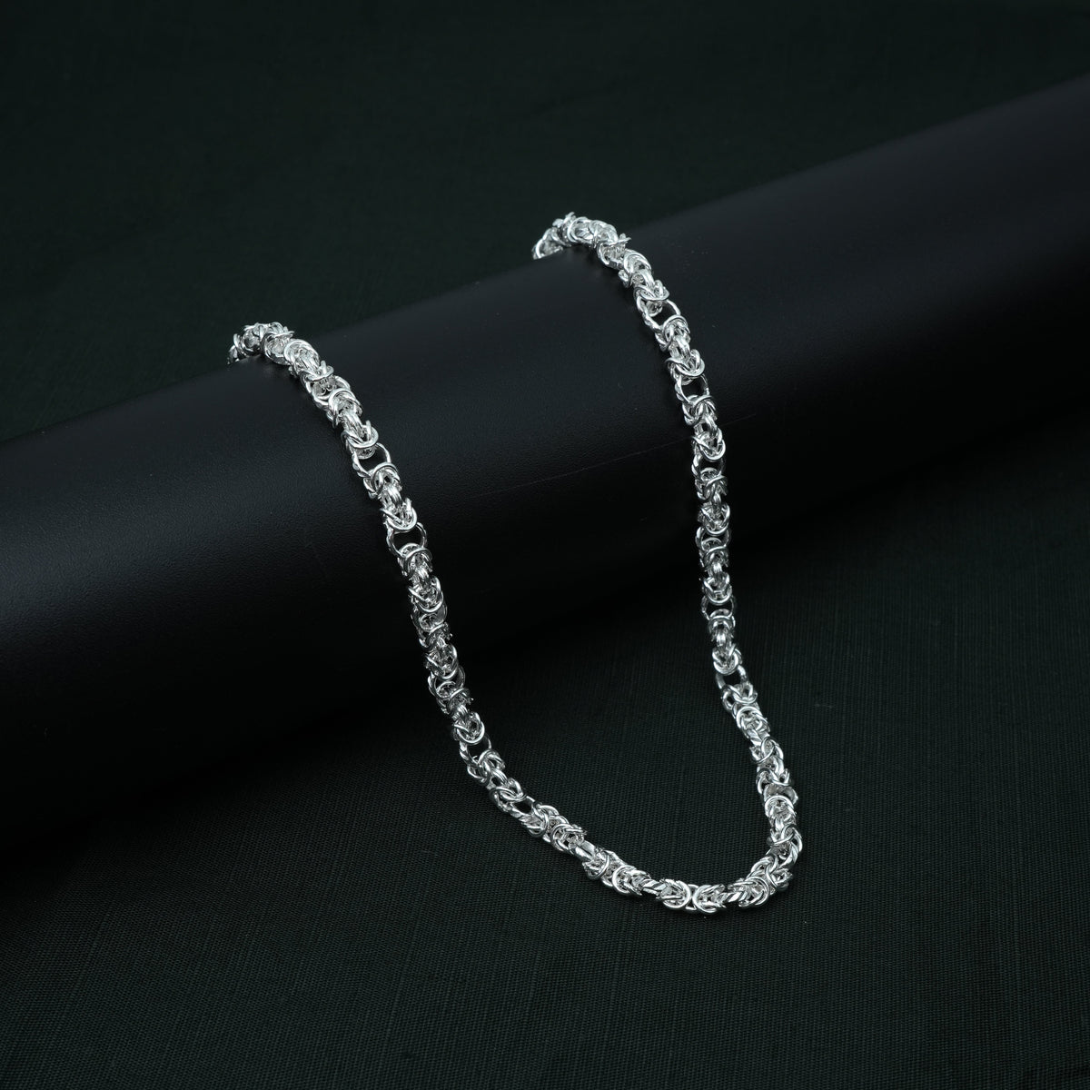 Silver Chain Unique Bud Twist Pattern for Boys