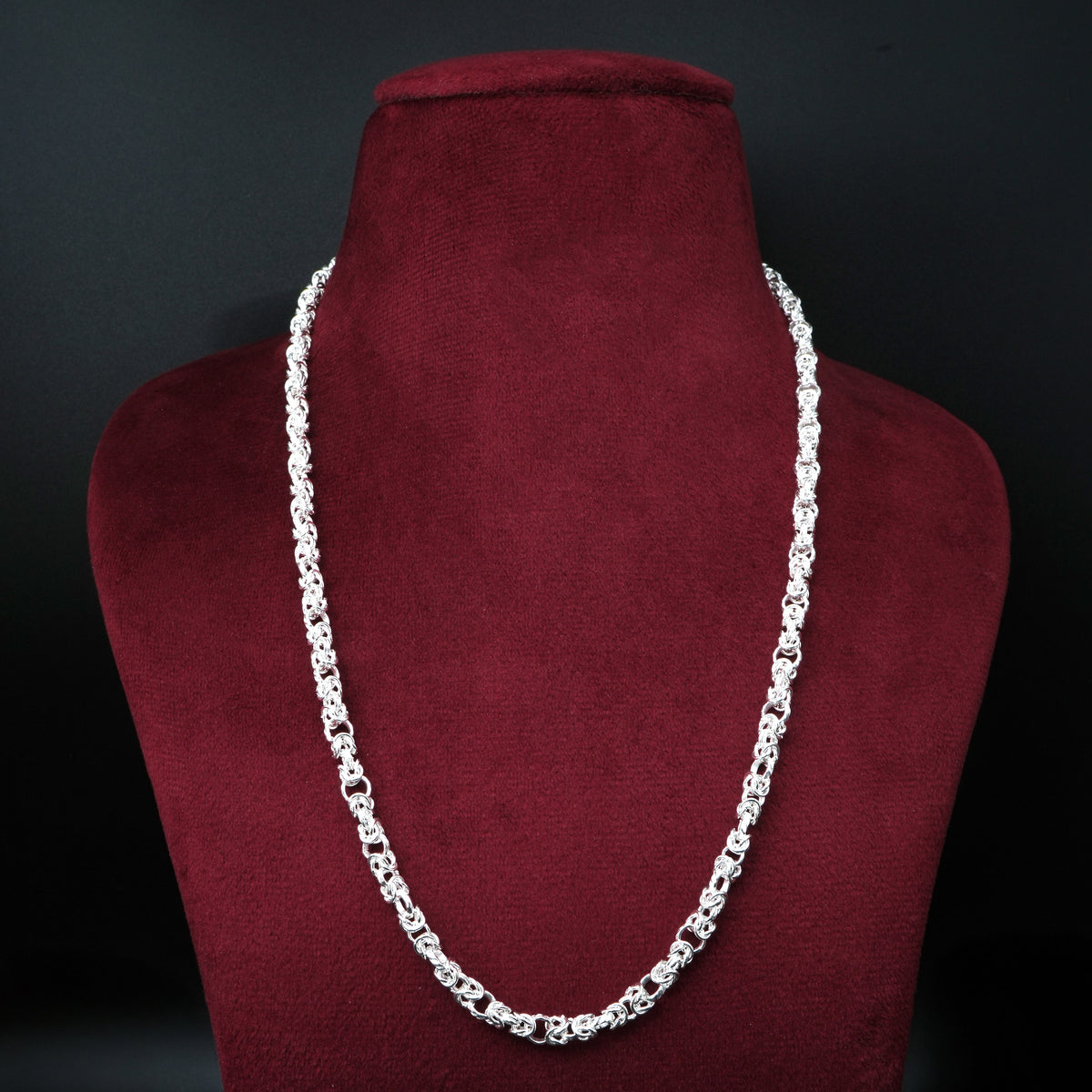 Silver Chain Unique Bud Twist Pattern for Boys