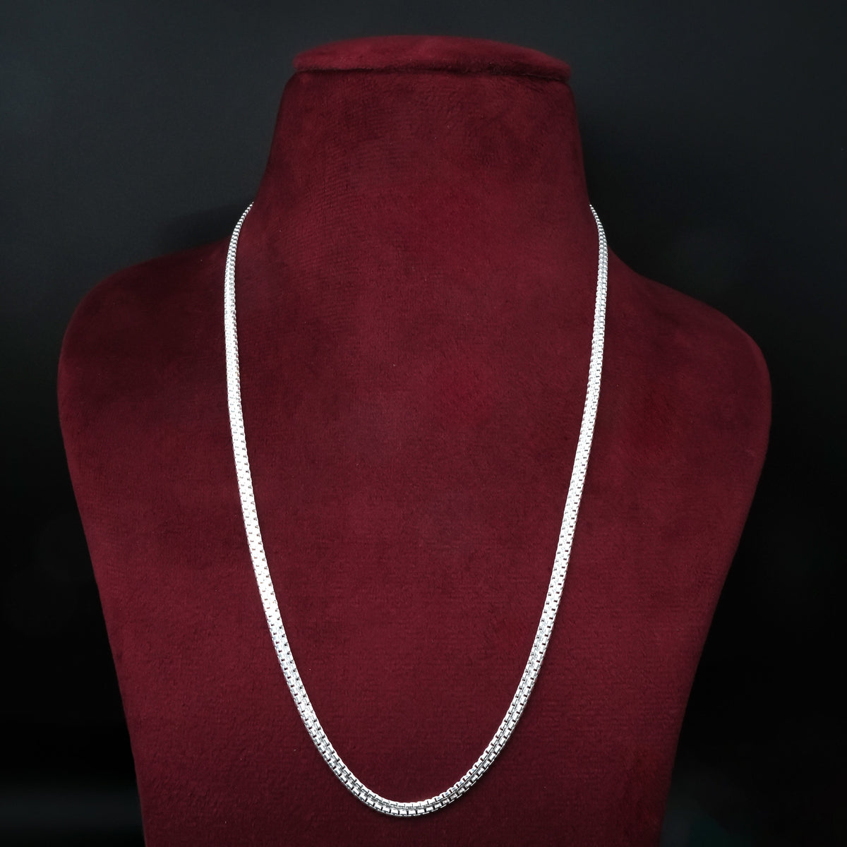 Men’s Flat Silver Chain Bold Smooth Finish for Boys