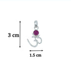 Silver Om Chand Pendant with Chain