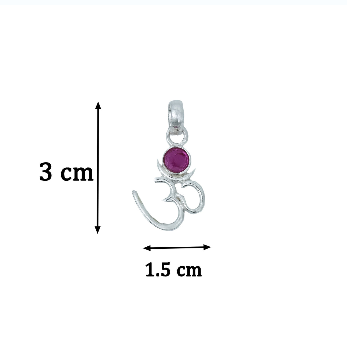 Silver Om Chand Pendant with Chain