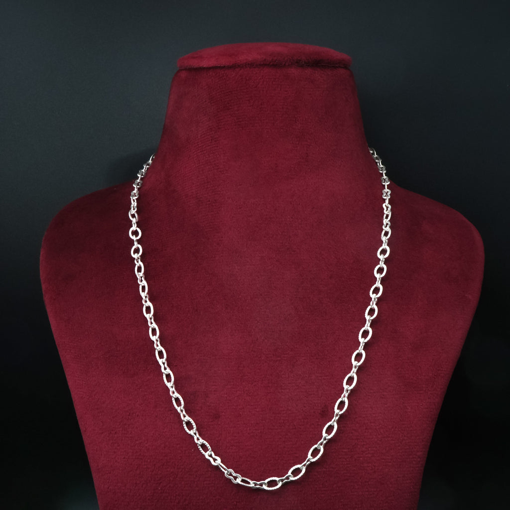 Stylish Silver Chain Hollow Circles & Bud Design for Boys