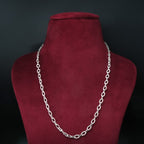 Stylish Silver Chain Hollow Circles & Bud Design for Boys