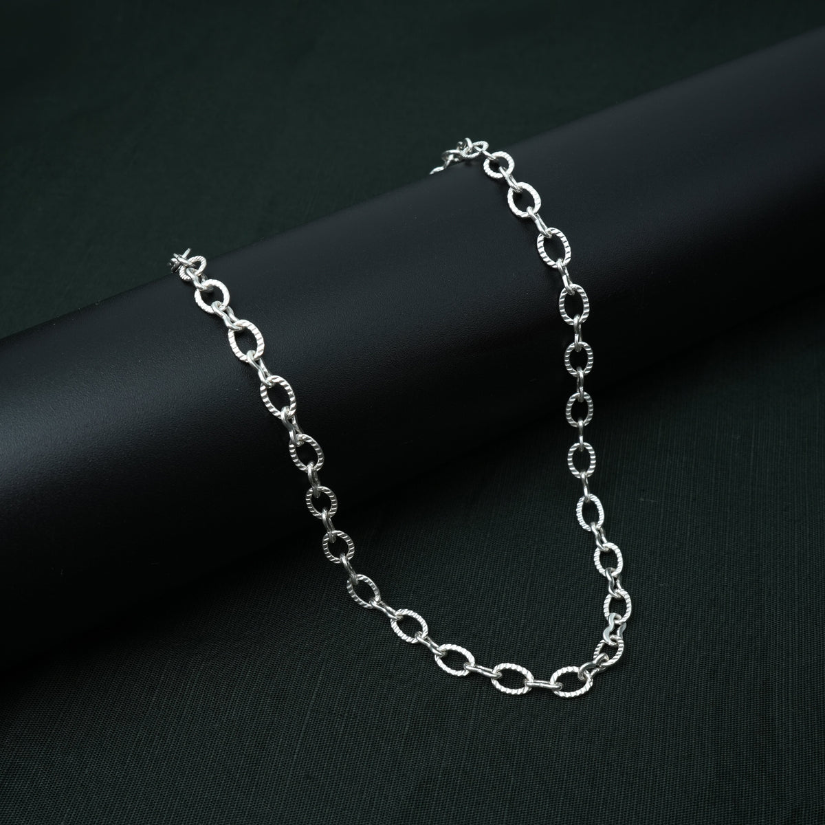 Stylish Silver Chain Hollow Circles & Bud Design for Boys