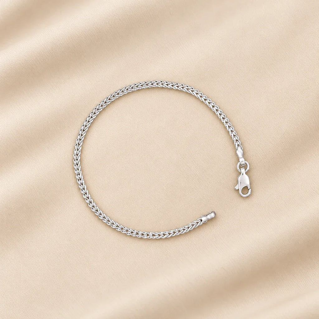 Silver Braided Chain Bracelet for Boys