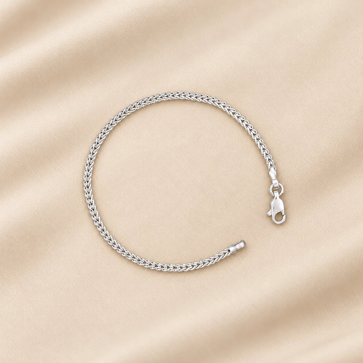 Silver Braided Chain Bracelet for Boys