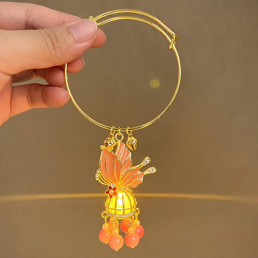 Butterfly Glow Lantern Tassel Drop Bangle - Preorder · Ships 25th