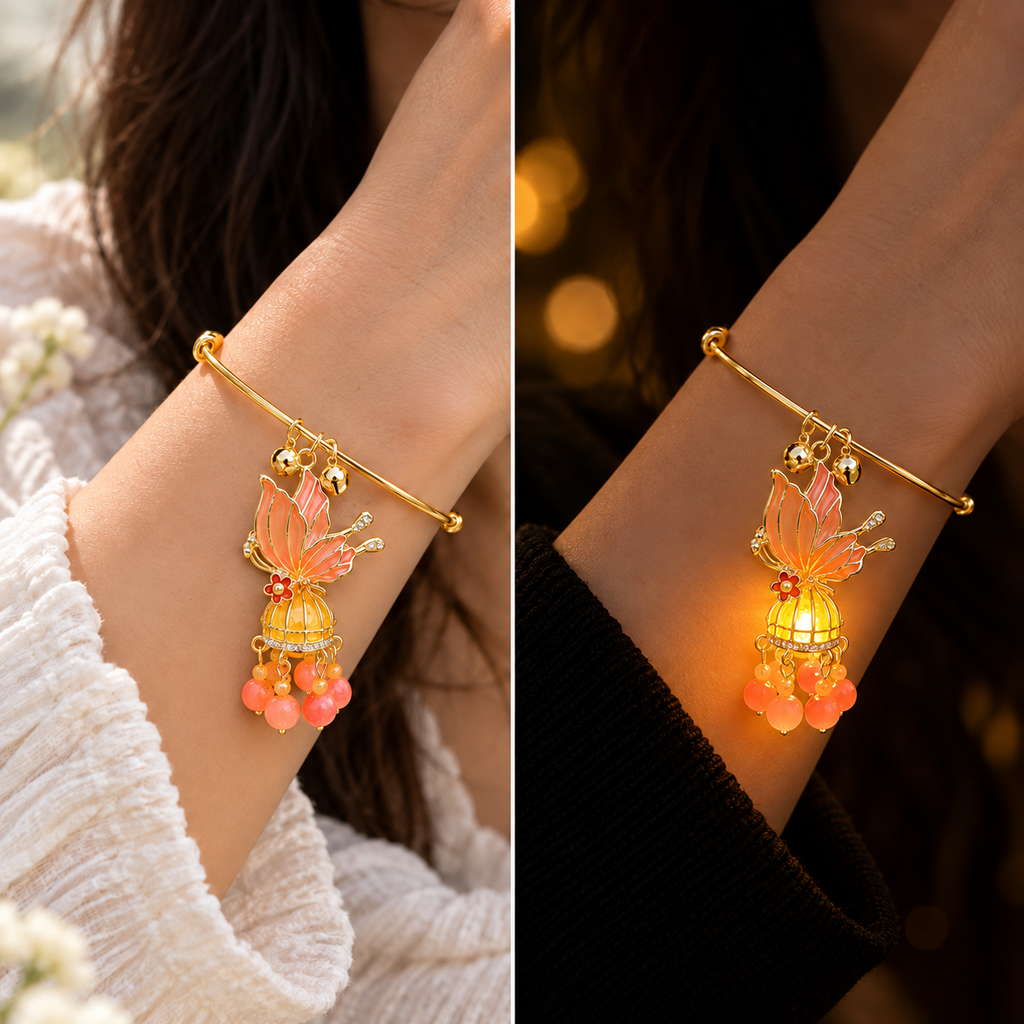 Butterfly Glow Lantern Tassel Drop Bangle - Preorder · Ships 25th