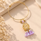 Lotus Lantern Tassel Drop Pearl Bangle - Preorder · Ships 25th