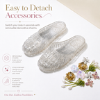 Crystal Bloom Embellished Jelly Flats