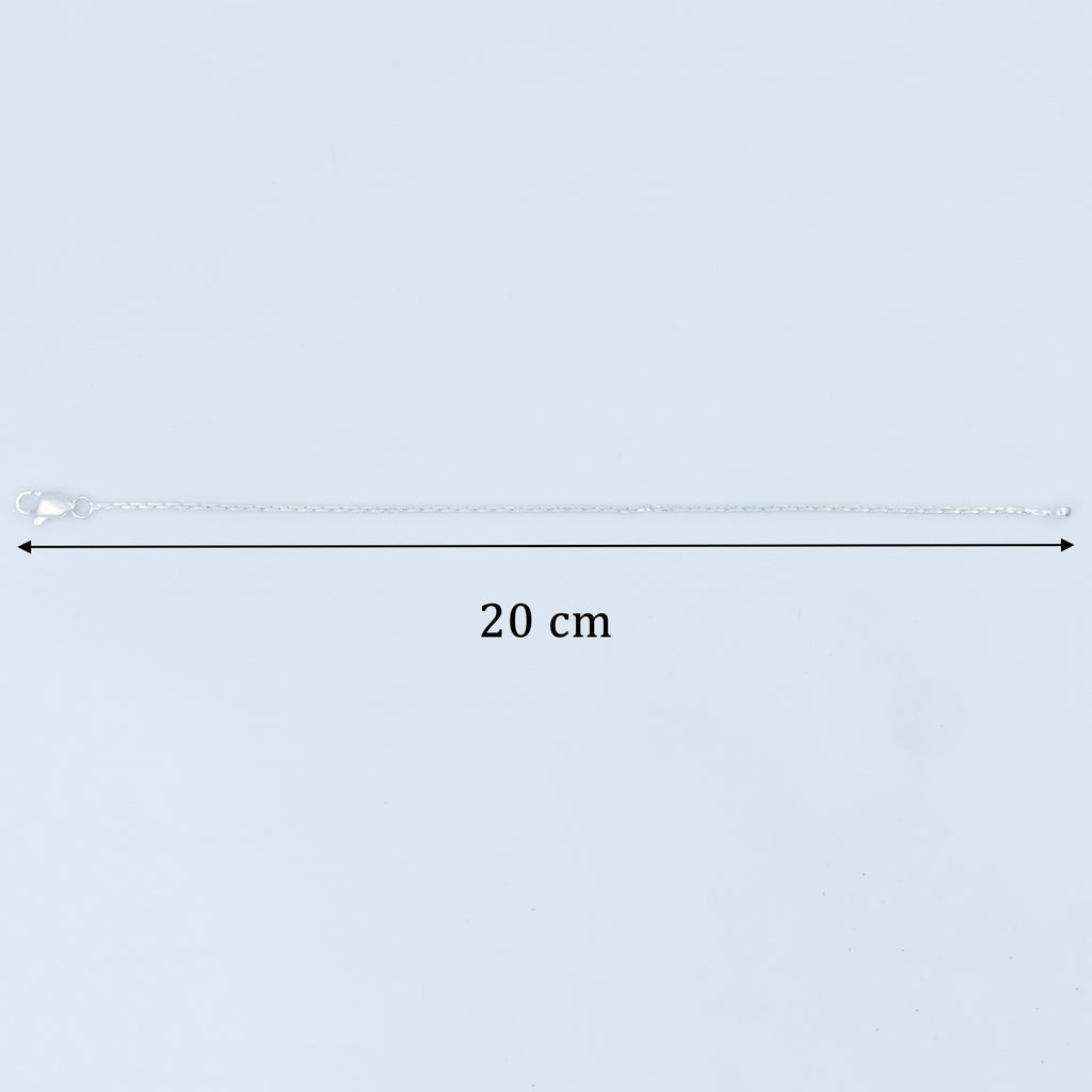 Thin Square Box Chain Silver Bracelet For Boys