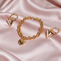 Peach Zone Earrings And Bracelet Set
