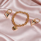Peach Zone Earrings And Bracelet Set