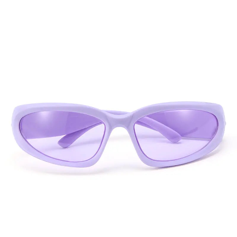 Futuristic Series Y2K Wraparound Sunglasses - Purple