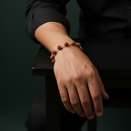 Handcrafted Silver Rudraksha Beads Bracelet for man