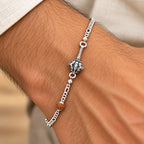 Hanuman Ji Ki Ghota Silver Bracelet with Rudraksha Bead