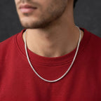 Men’s Flat Silver Chain Bold Smooth Finish for Boys