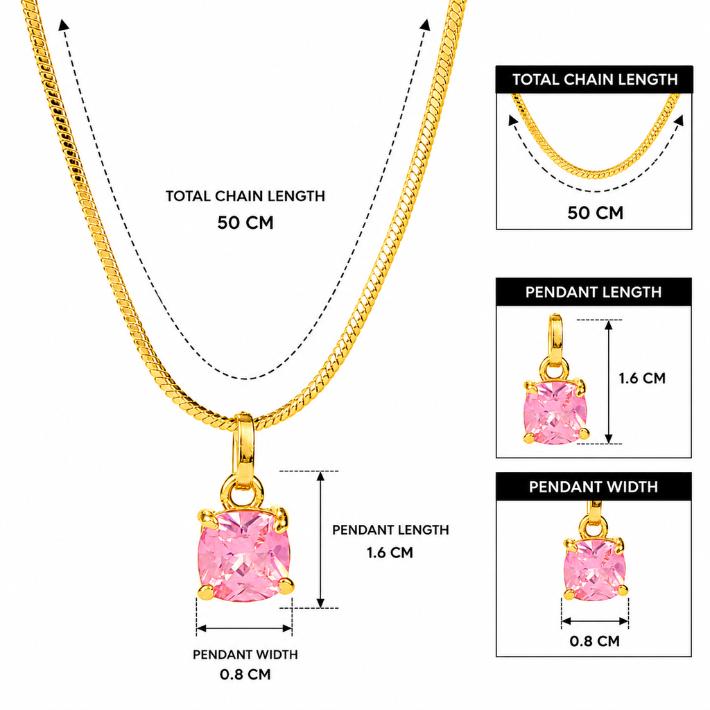 Cupid's Gem Necklace (Gold-Pink)