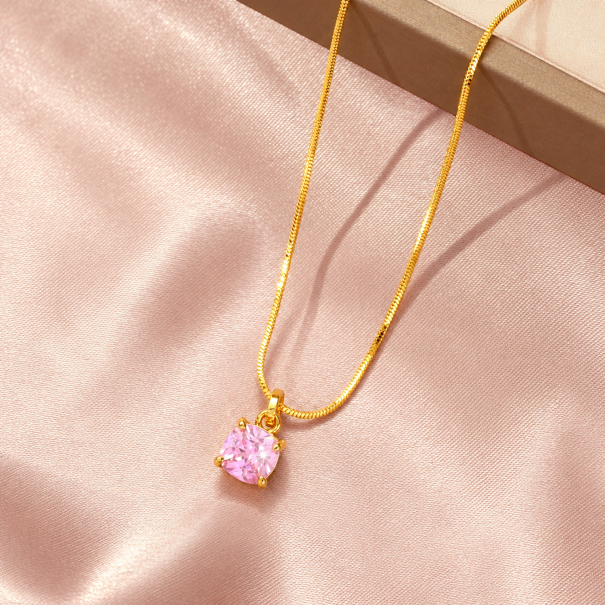 Cupid's Gem Necklace (Gold-Pink)