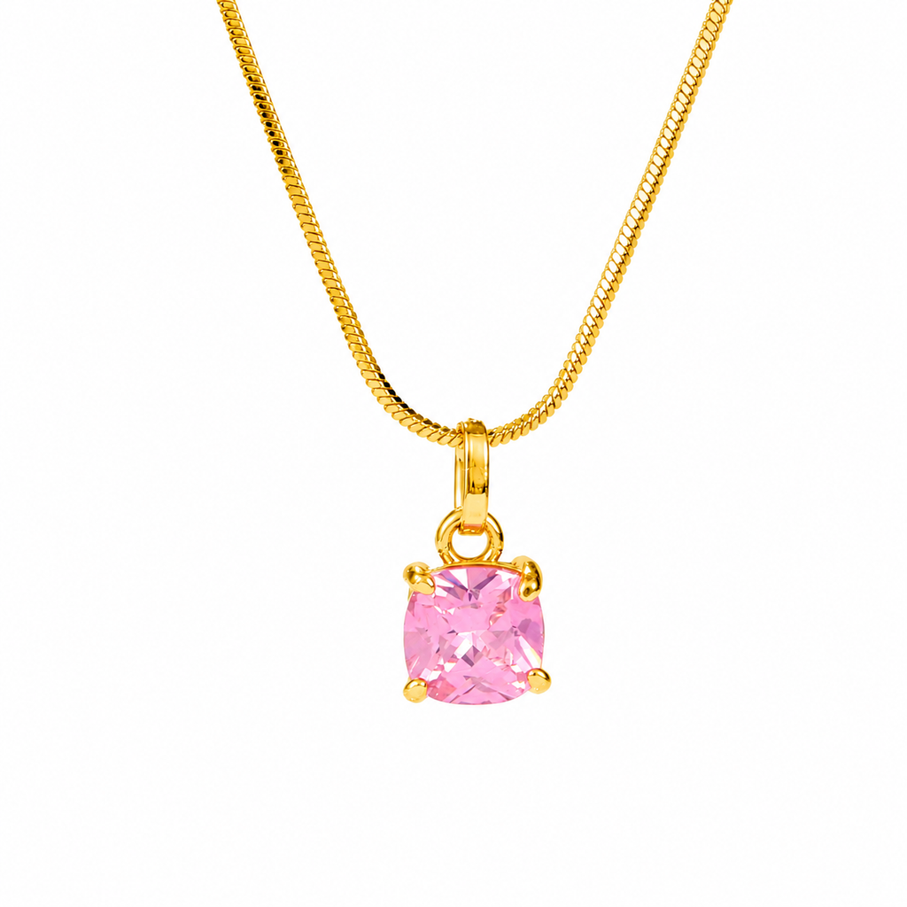 Cupid's Gem Necklace (Gold-Pink)