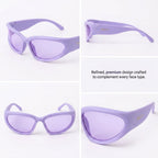 Futuristic Series Y2K Wraparound Sunglasses - Purple