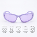 Futuristic Series Y2K Wraparound Sunglasses - Purple