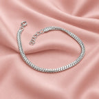 Silver Simple Square Box Design Chain Bracelet for Boys