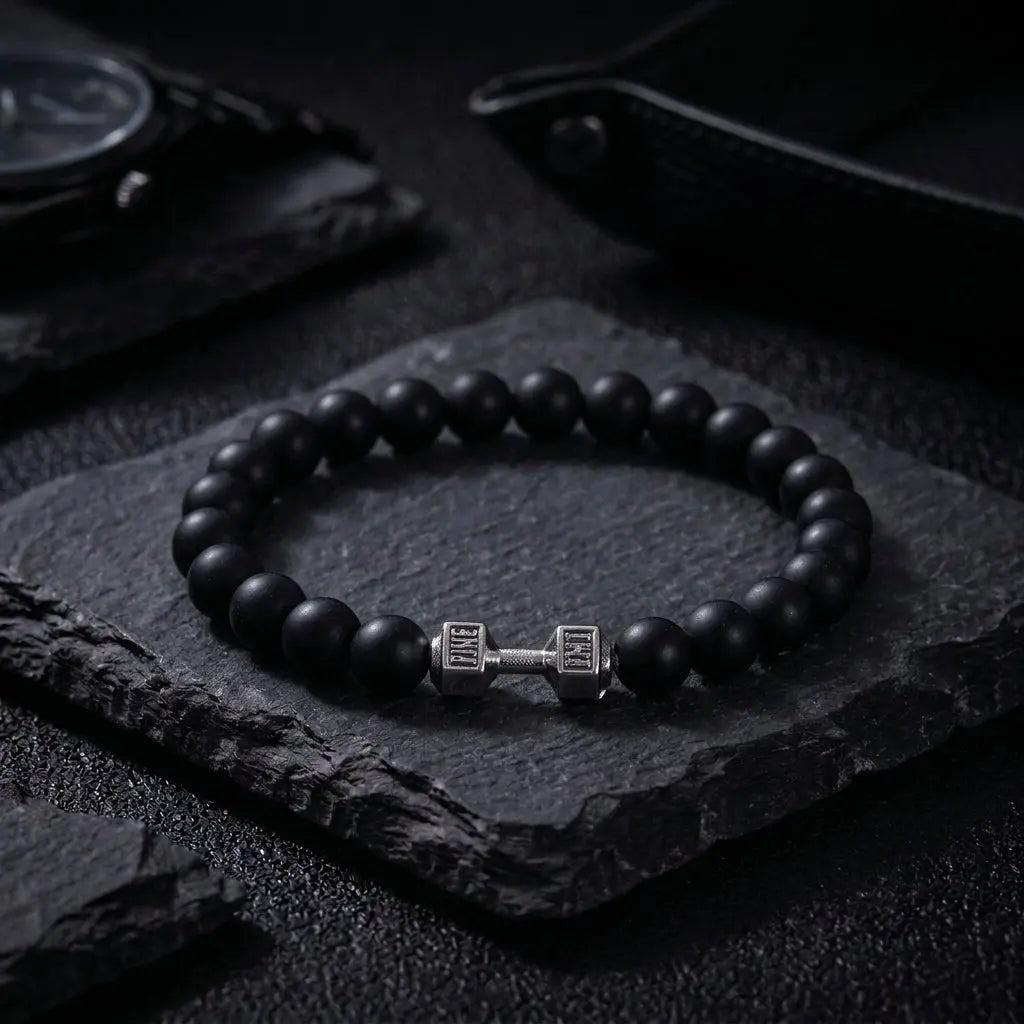 Obsidian Edge Mens Nacklace & Bracelet Combo