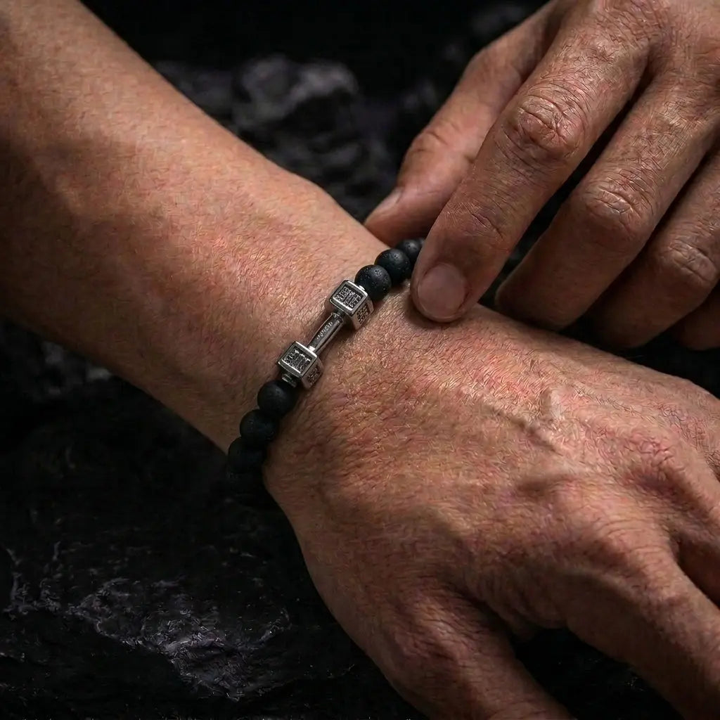 Obsidian Edge Mens Nacklace & Bracelet Combo