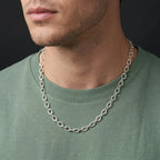 Stylish Silver Chain Hollow Circles & Bud Design for Boys