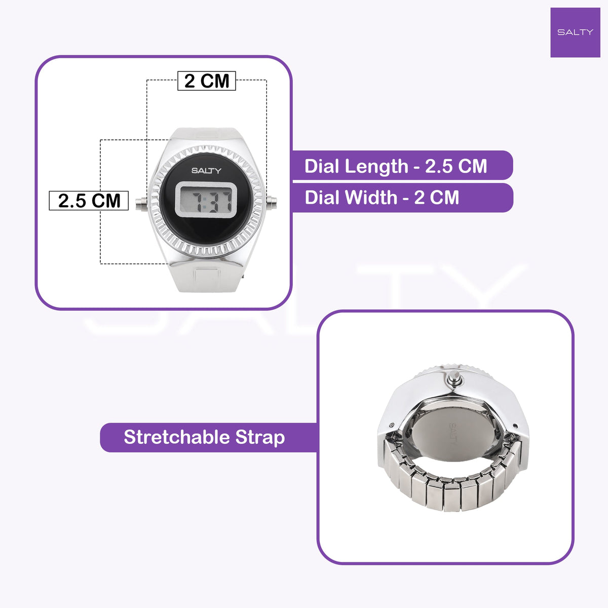 TimeLoop Watch Ring- Silver