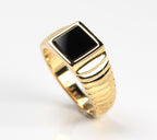 Black Onyx Signet Ring Gold