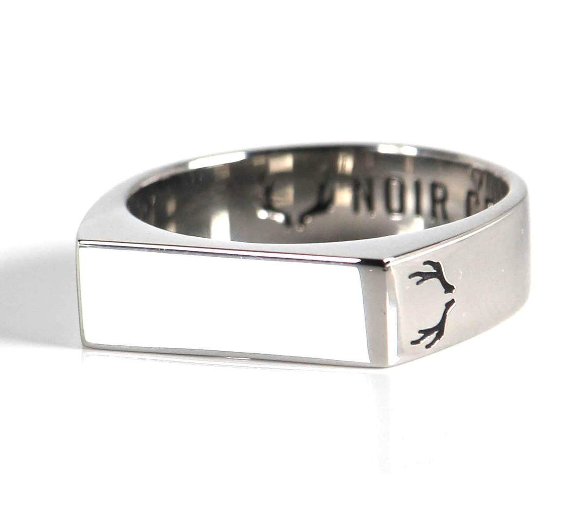 Slim Rectangular Signet Ring Silver