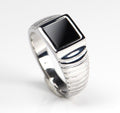 Black Onyx Signet Ring Silver